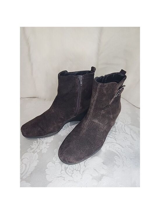 AEROSOLES Shoes - Aerosoles Entourage Suede Wedge Boots,brown, Sz8.5,EUC